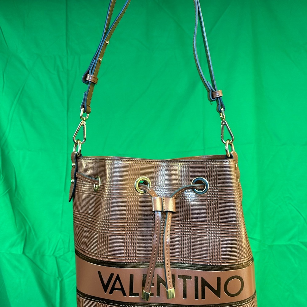Valentino Tan Plaid Shoulder Bag